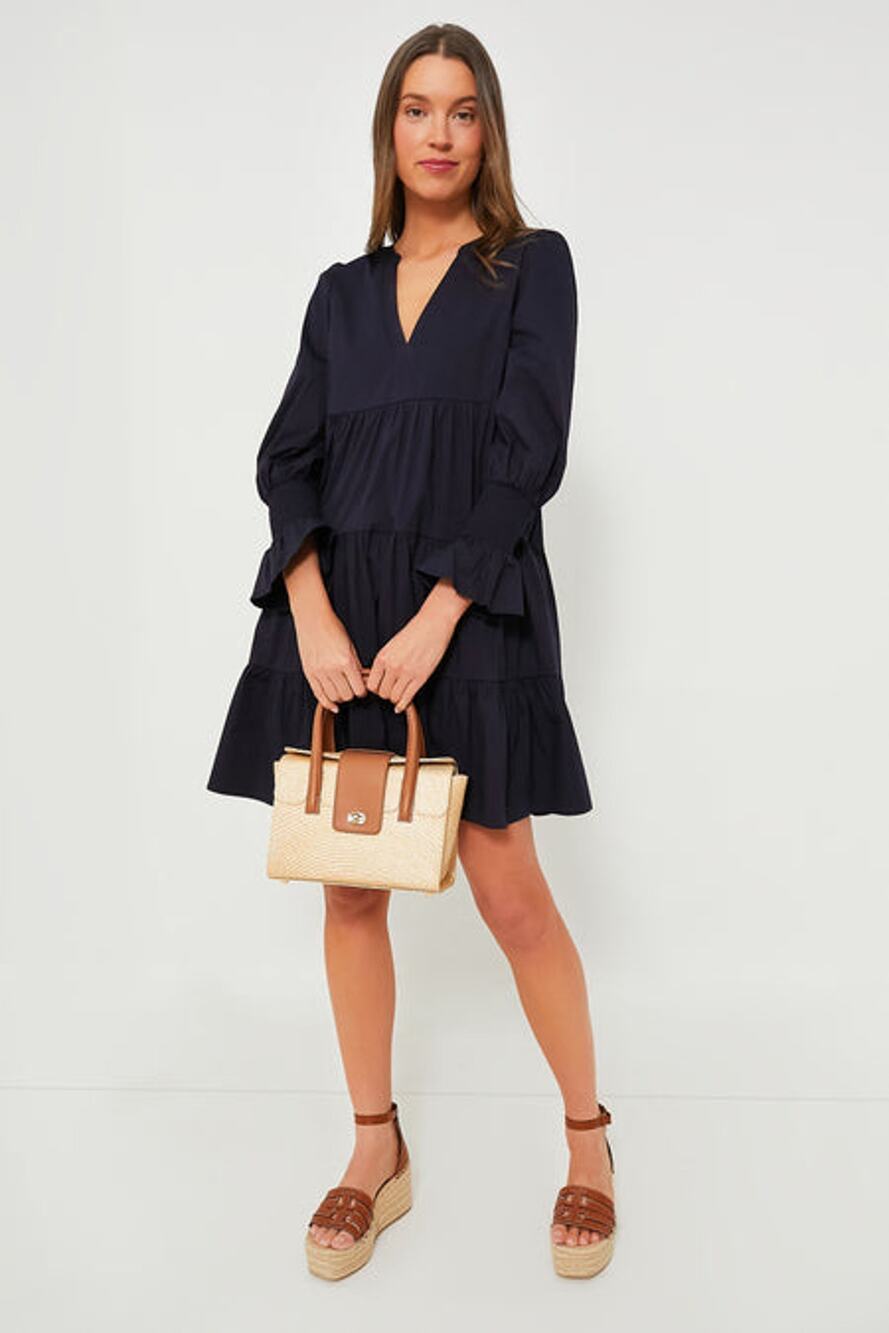 Tuckernuck Pomander Place Navy Poplin Kenzo Mini Dress Size Small